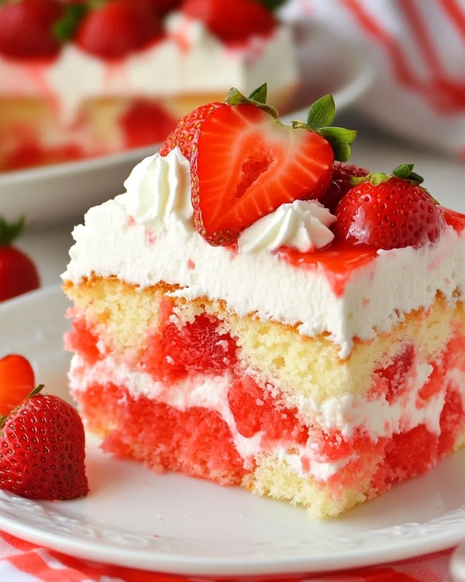 Strawberry Shortcake Poke Cake