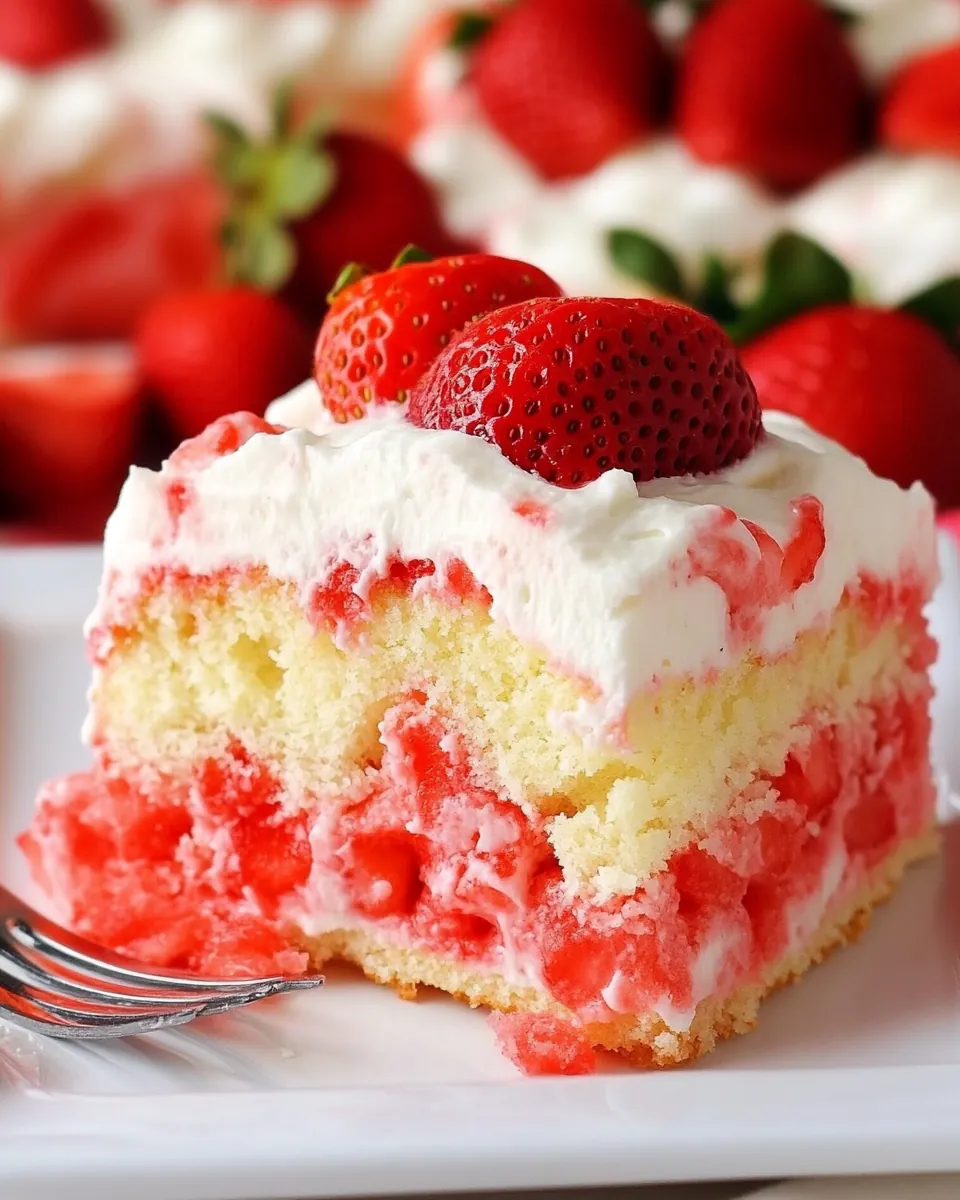Strawberry Shortcake Poke Cake