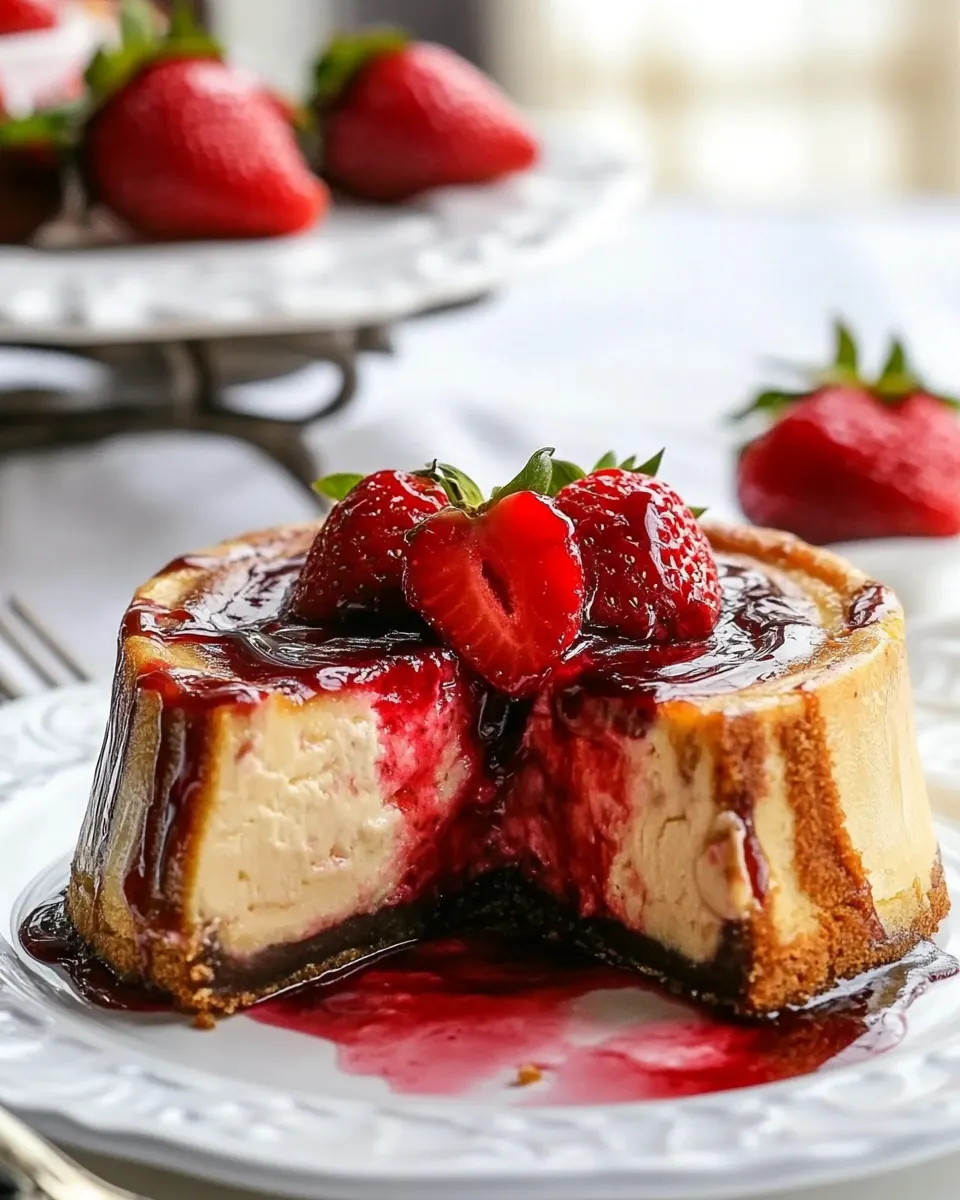 Strawberry Swirl Cheesecake