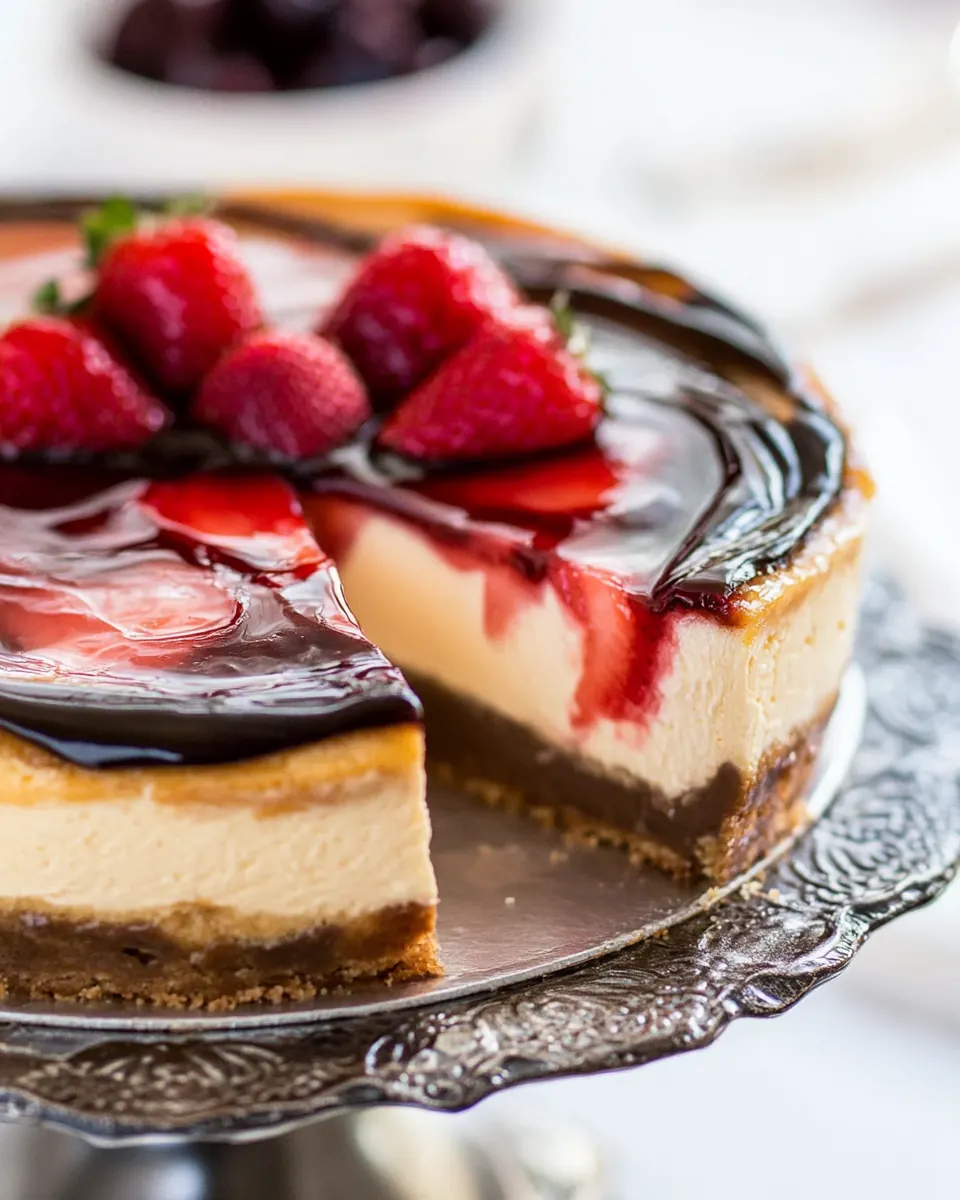 Strawberry Swirl Cheesecake