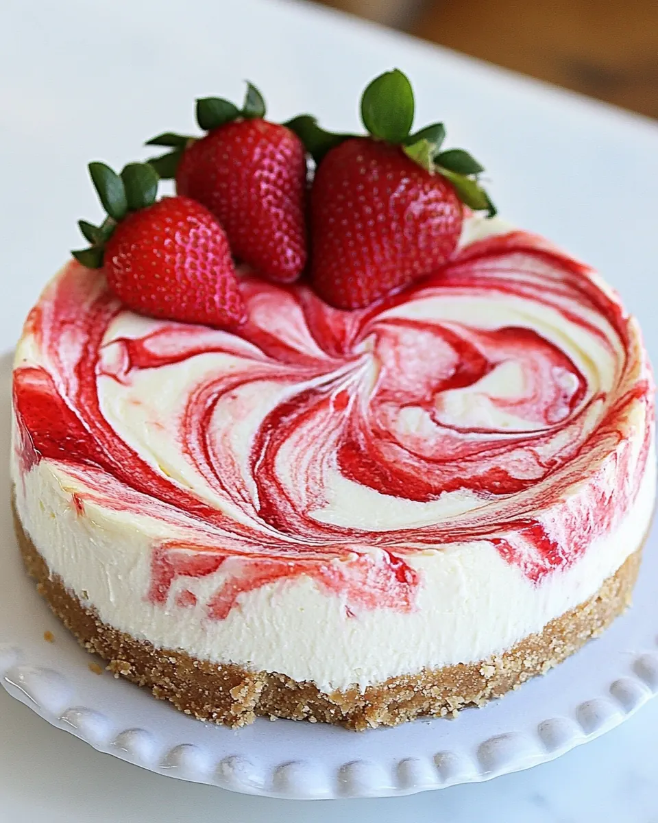 Strawberry Swirl Cheesecake