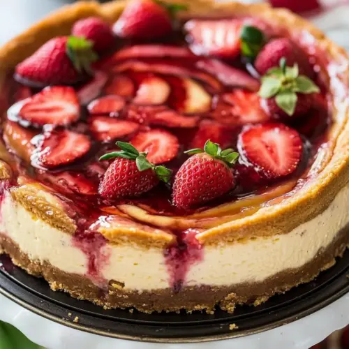 Strawberry Swirl Cheesecake