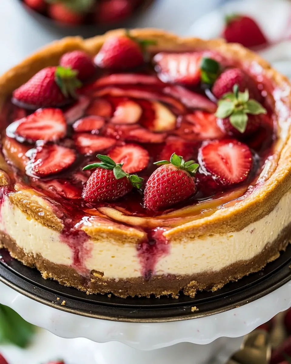 Strawberry Swirl Cheesecake