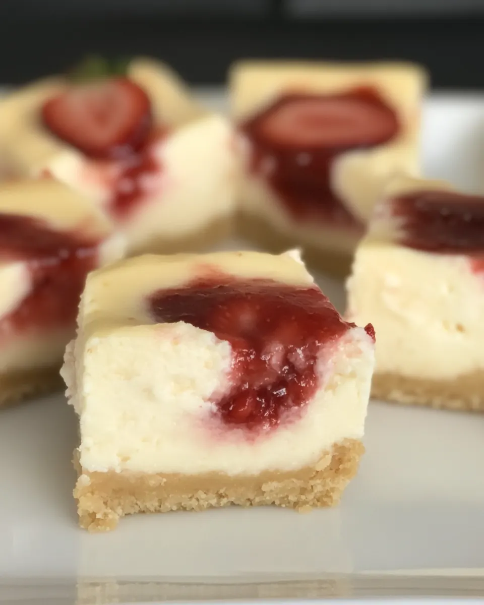 Strawberry Swirl Cheesecake Bars