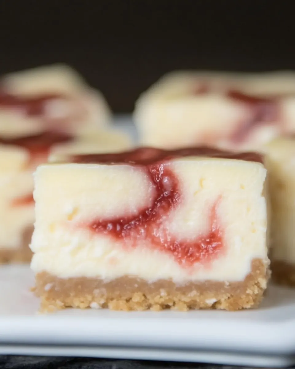 Strawberry Swirl Cheesecake Bars