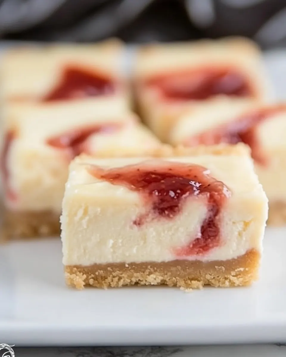 Strawberry Swirl Cheesecake Bars