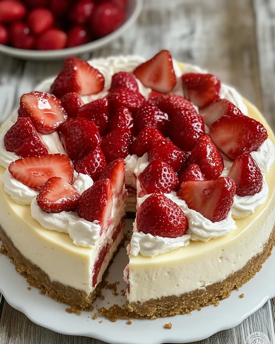 Strawberry Topped Cheesecake