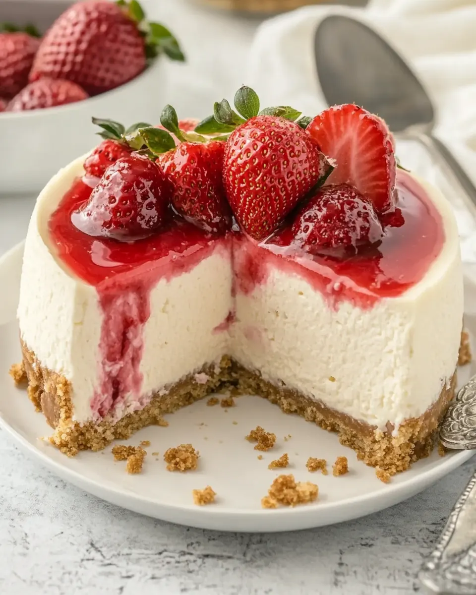 Strawberry Topped Cheesecake