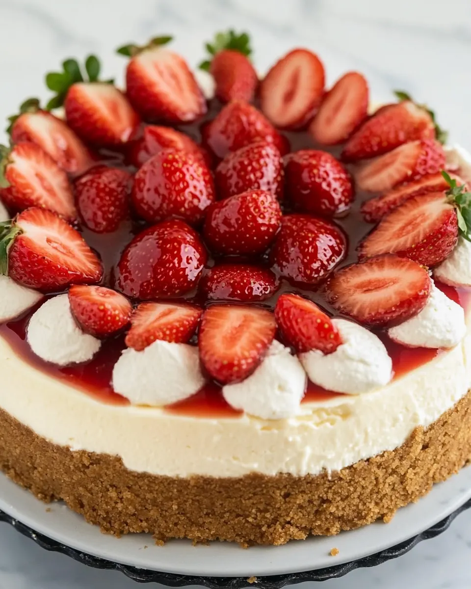Strawberry Topped Cheesecake