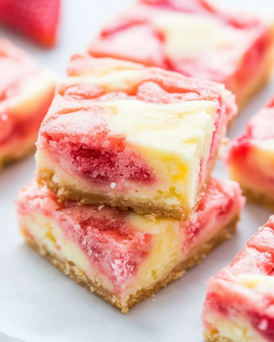 Strawberry White Chocolate Gooey Bars