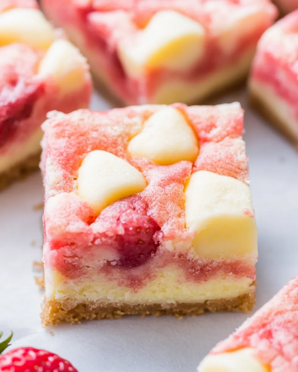 Strawberry White Chocolate Gooey Bars