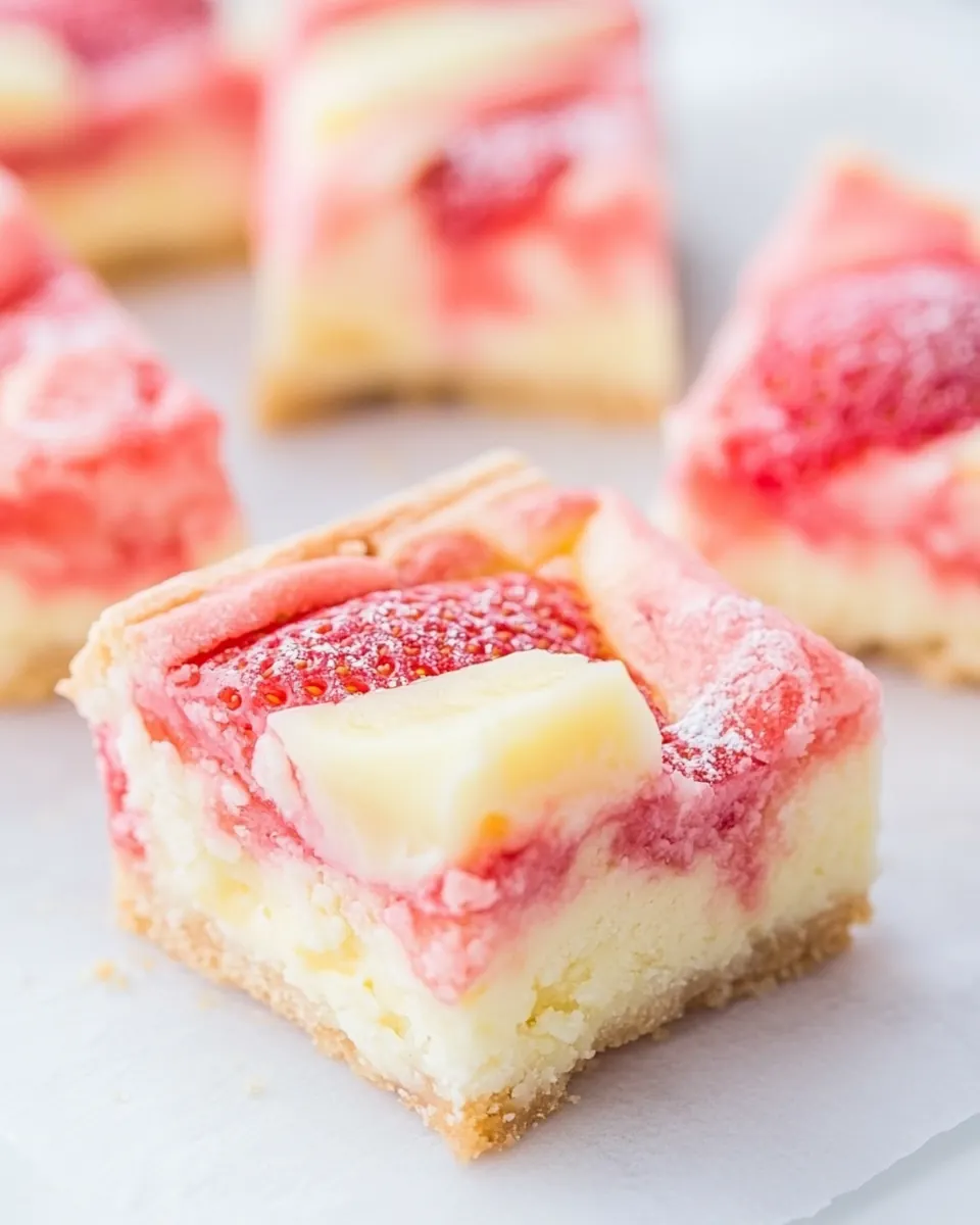 Strawberry White Chocolate Gooey Bars