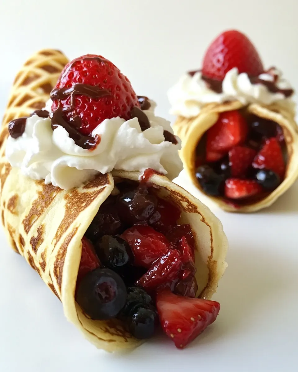 Strawberry Nutella Crepe Cones