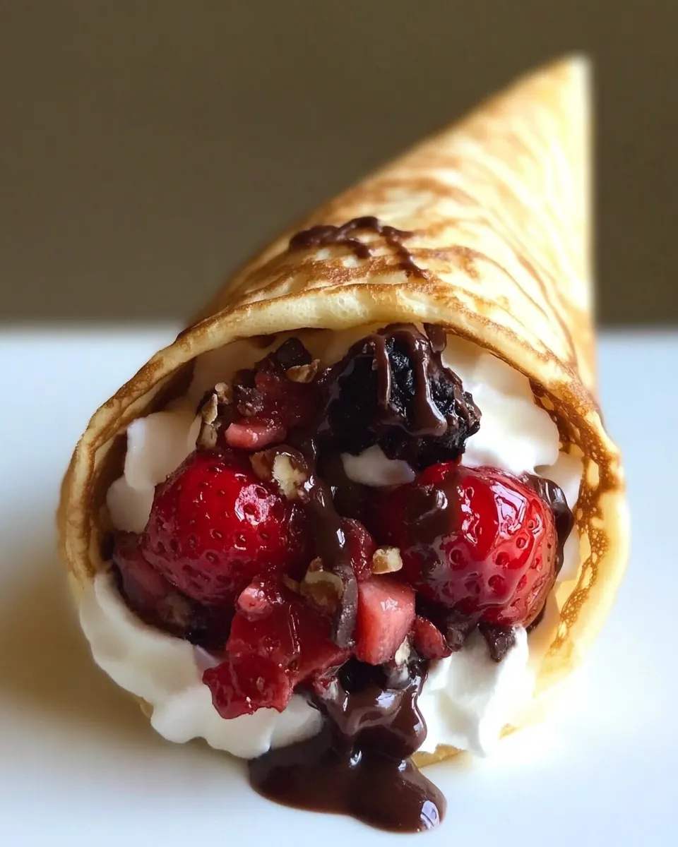 Strawberry Nutella Crepe Cones