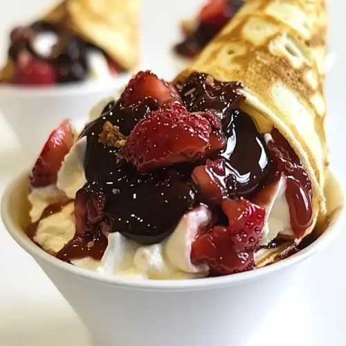 Strawberry Nutella Crepe Cones