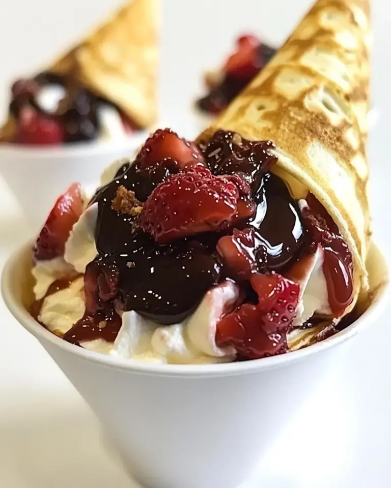 Strawberry Nutella Crepe Cones