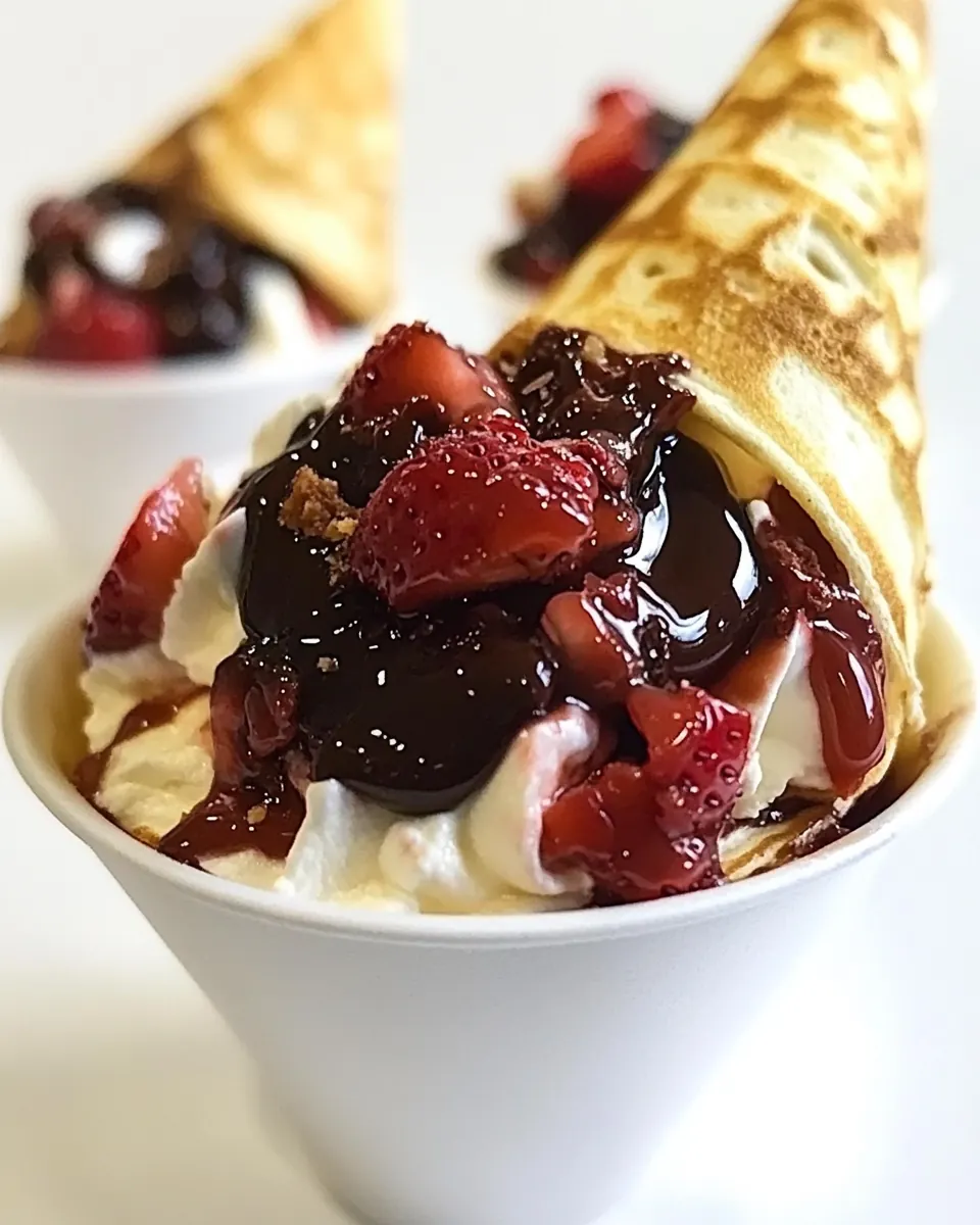 Strawberry Nutella Crepe Cones