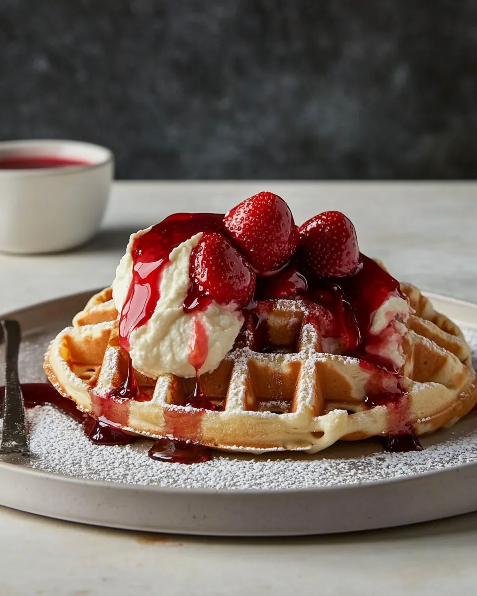 Strawberry Syrup and Buttermilk Waffles