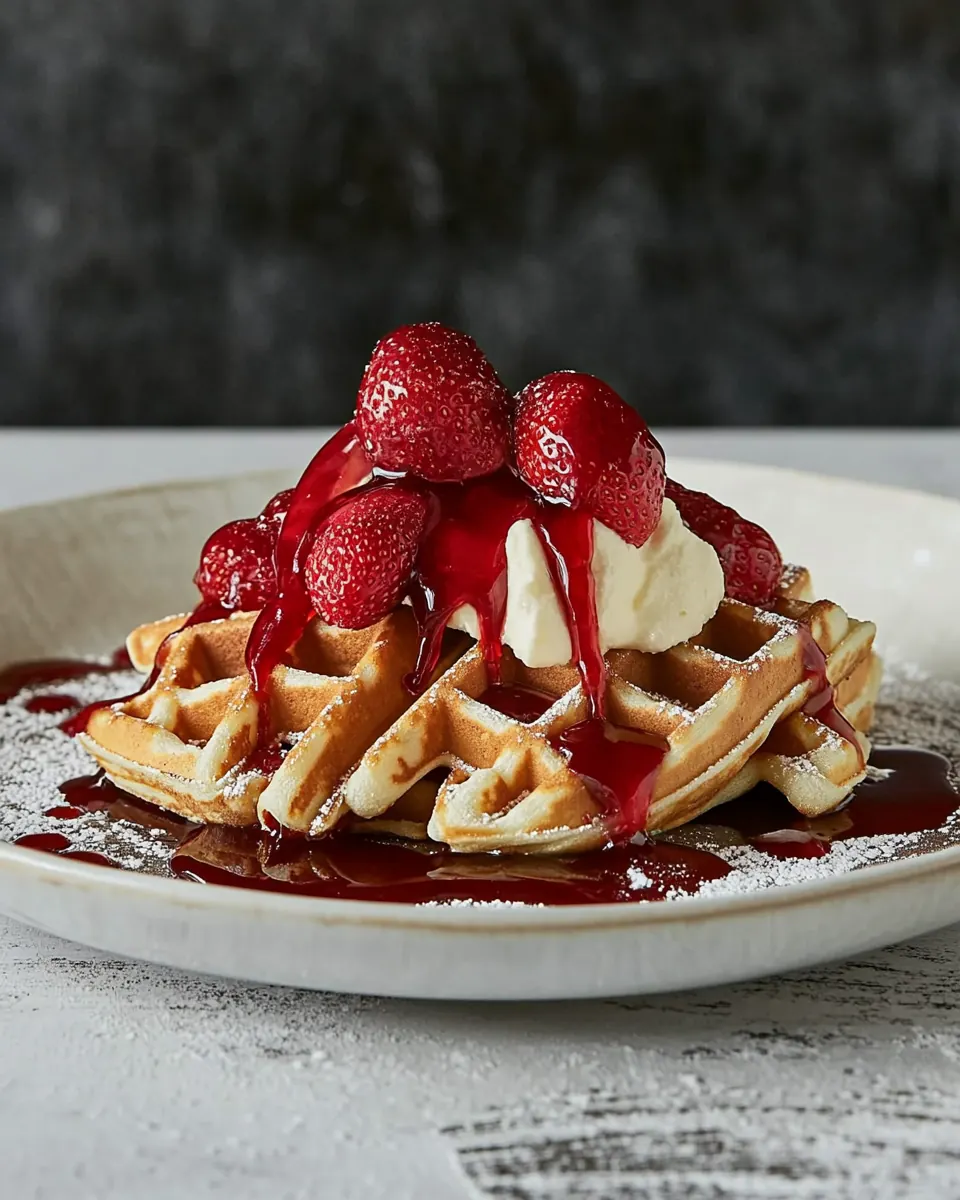 Strawberry Syrup and Buttermilk Waffles