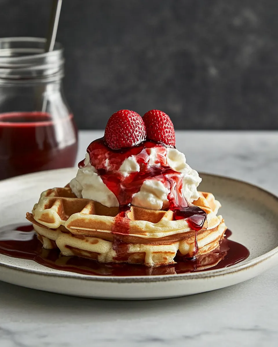 Strawberry Syrup and Buttermilk Waffles