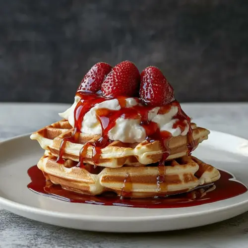 Strawberry Syrup and Buttermilk Waffles