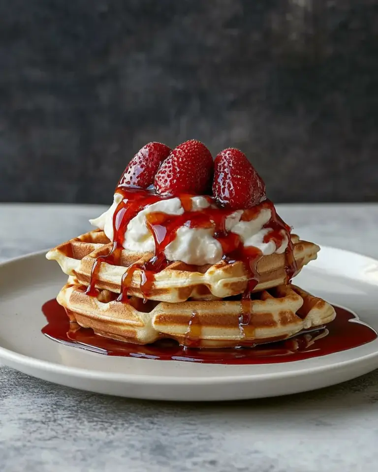 Strawberry Syrup and Buttermilk Waffles