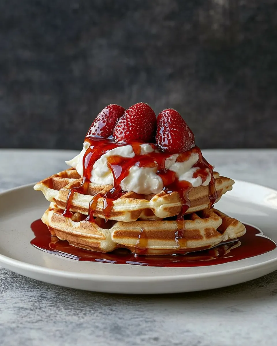 Strawberry Syrup and Buttermilk Waffles