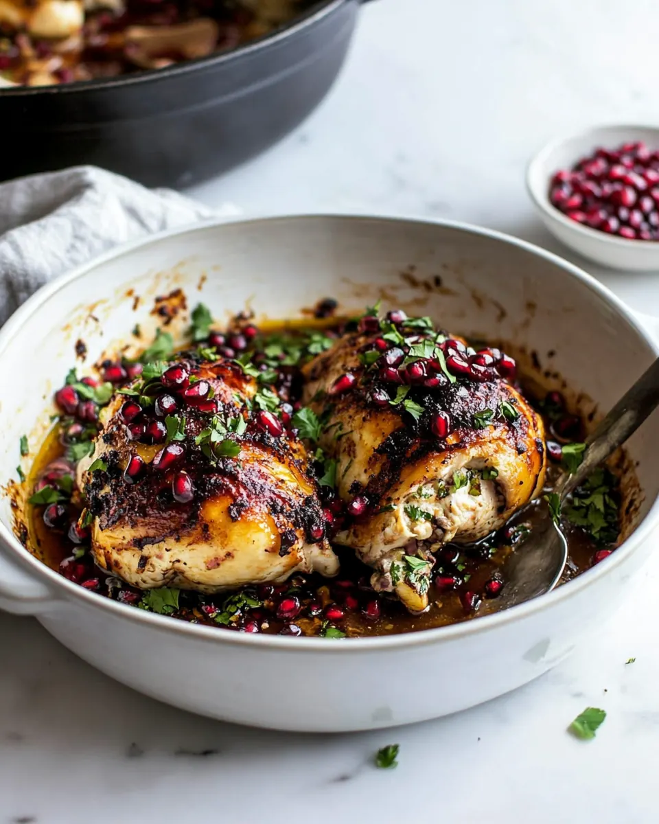 Stuffed Chicken With Goat Cheese And Pomegranate