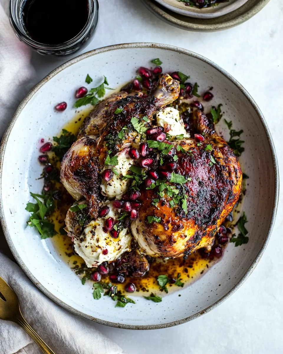 Stuffed Chicken With Goat Cheese And Pomegranate