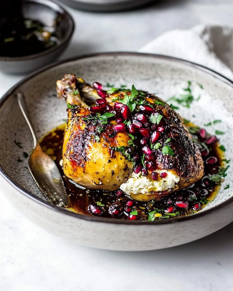 Stuffed Chicken With Goat Cheese And Pomegranate