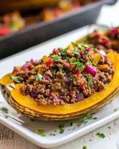 Stuffed Delicata Squash with Ground Beef