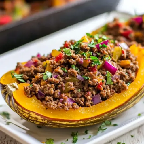 Stuffed Delicata Squash with Ground Beef