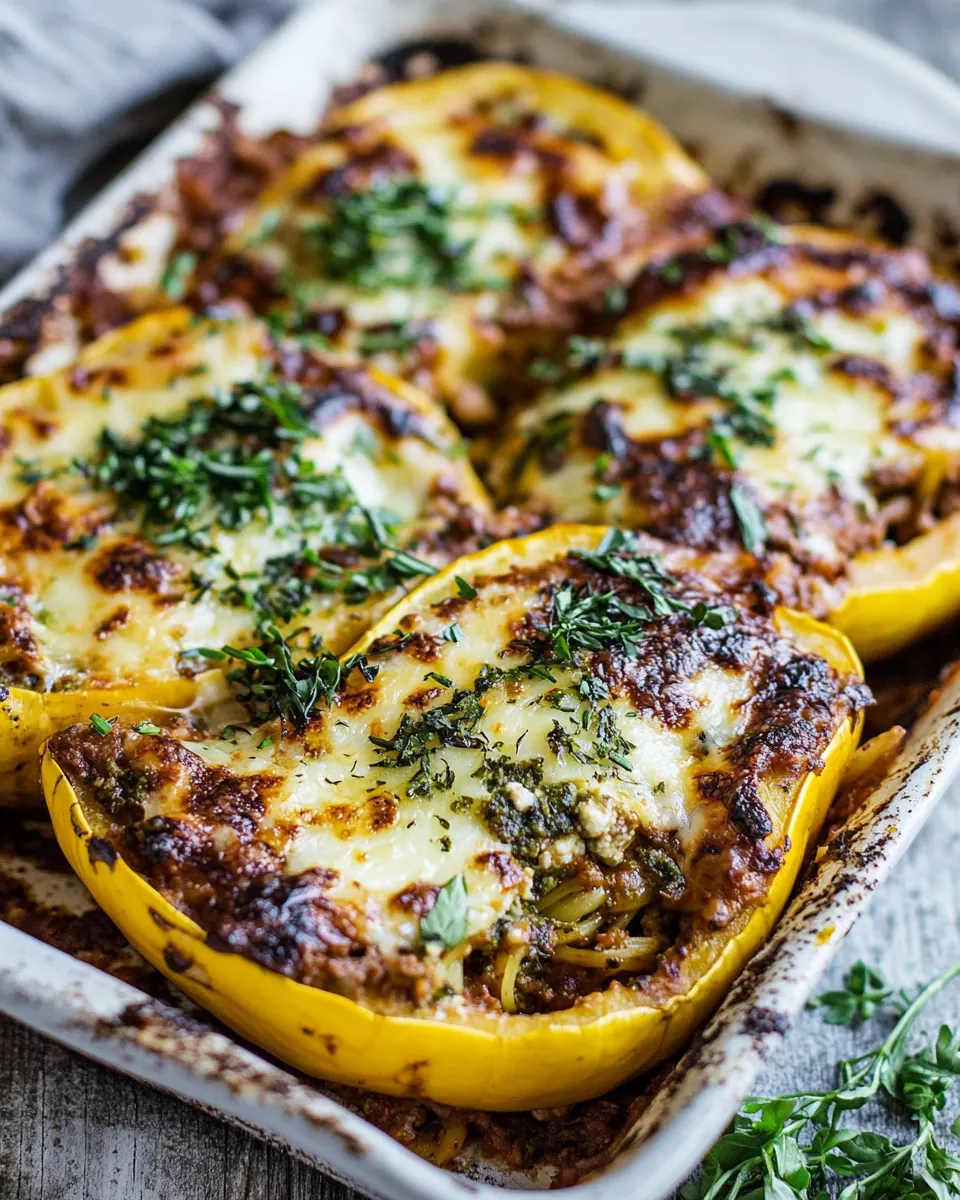 Stuffed Spaghetti Squash 4 Cheese Pesto Lasagna