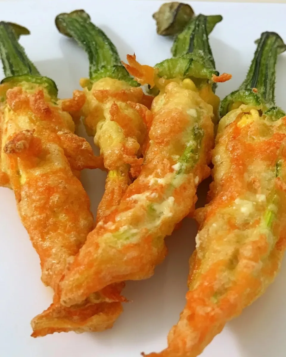 Stuffed Zucchini Flowers with Feta and Capers
