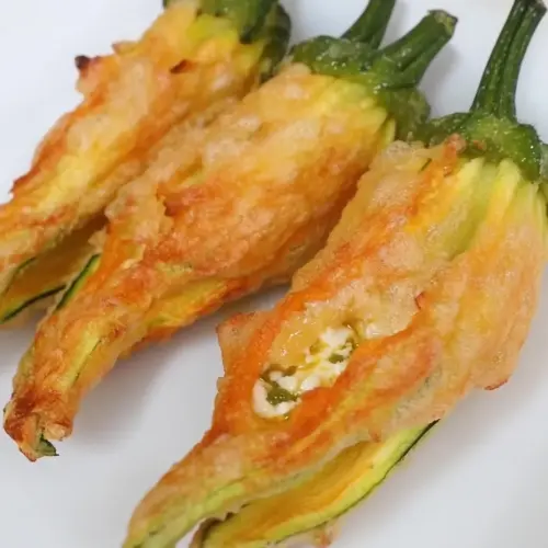 Stuffed Zucchini Flowers with Feta and Capers