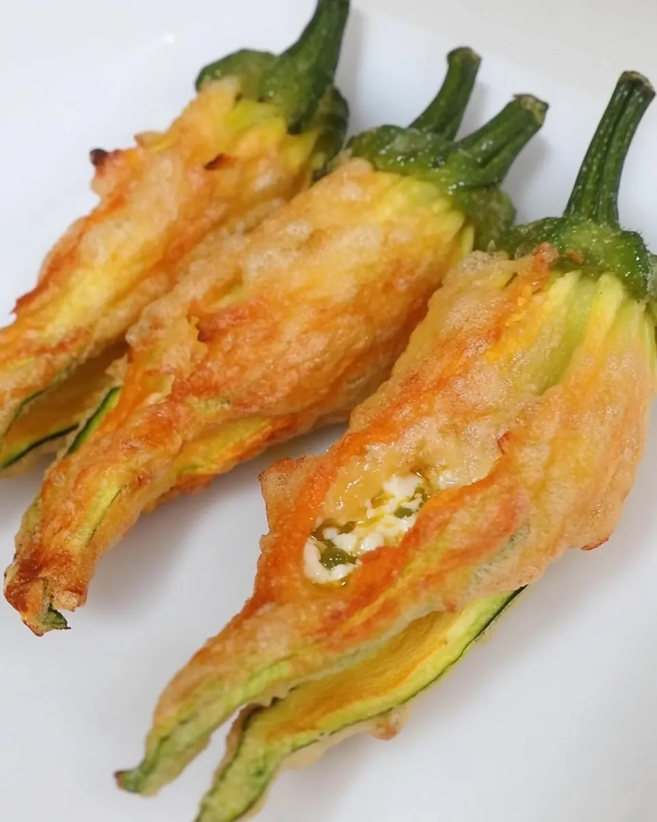 Stuffed Zucchini Flowers with Feta and Capers