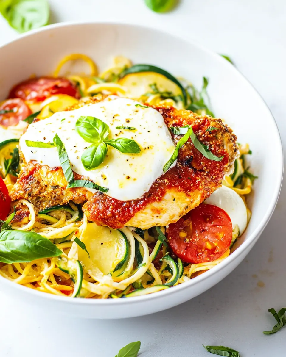 Summer Chicken Parmesan with Zoodles