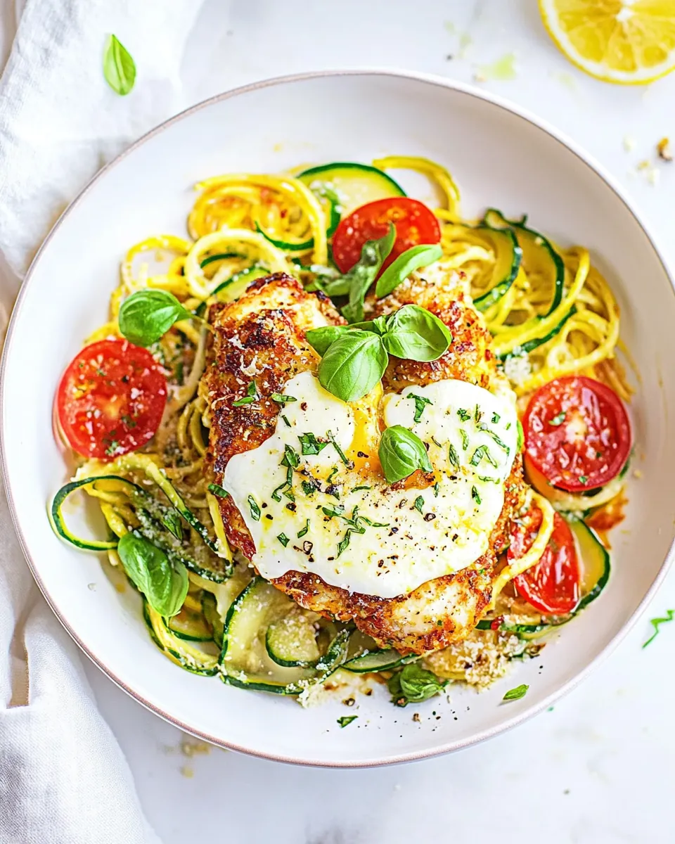 Summer Chicken Parmesan with Zoodles
