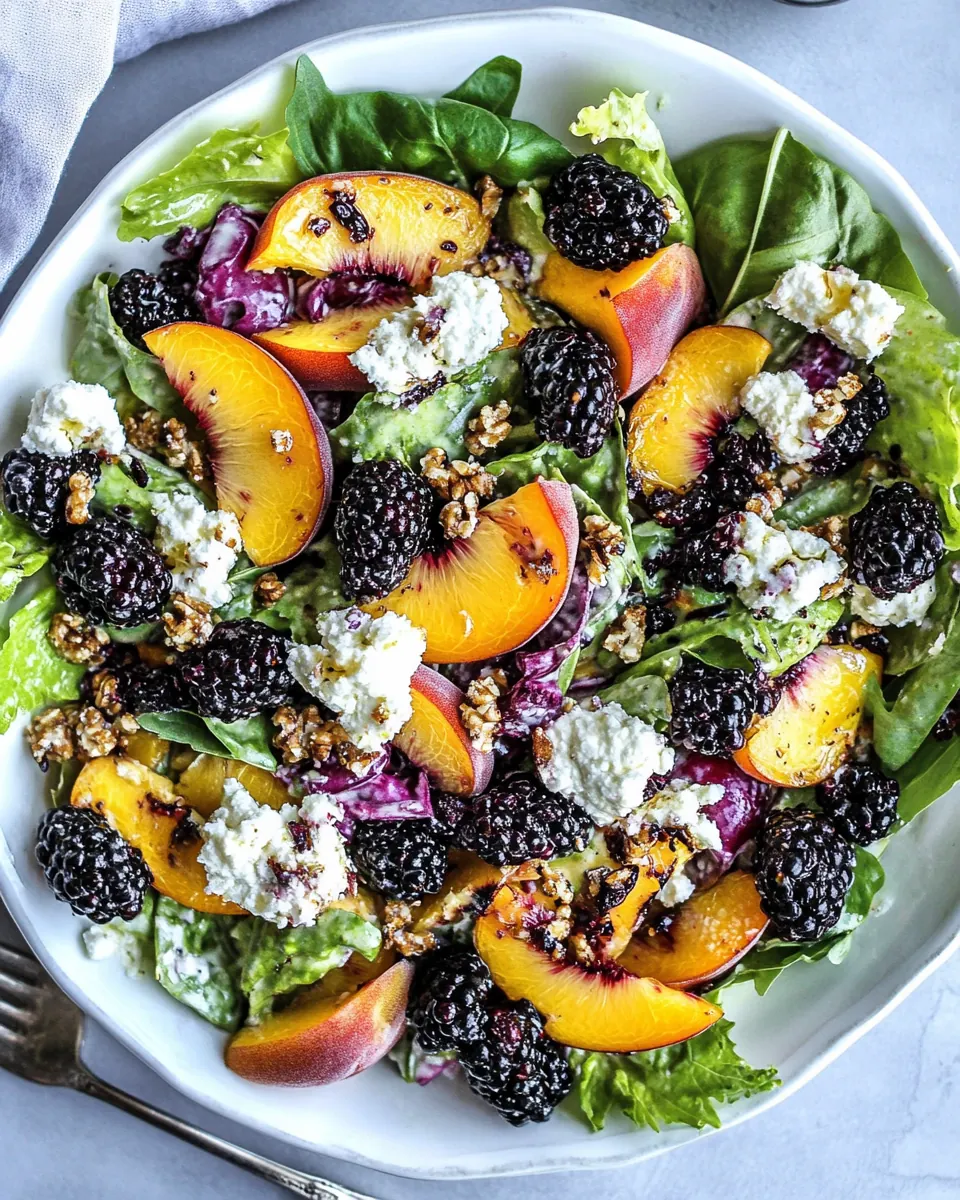 Summer Salad with Peaches and Blackberries