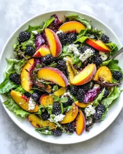 Summer Salad with Peaches and Blackberries