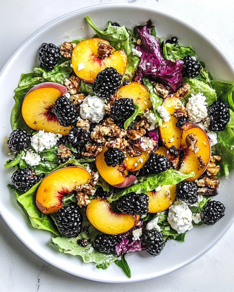 Summer Salad with Peaches and Blackberries
