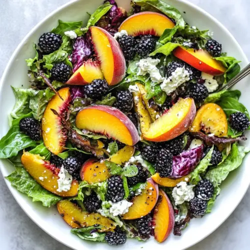 Summer Salad with Peaches and Blackberries