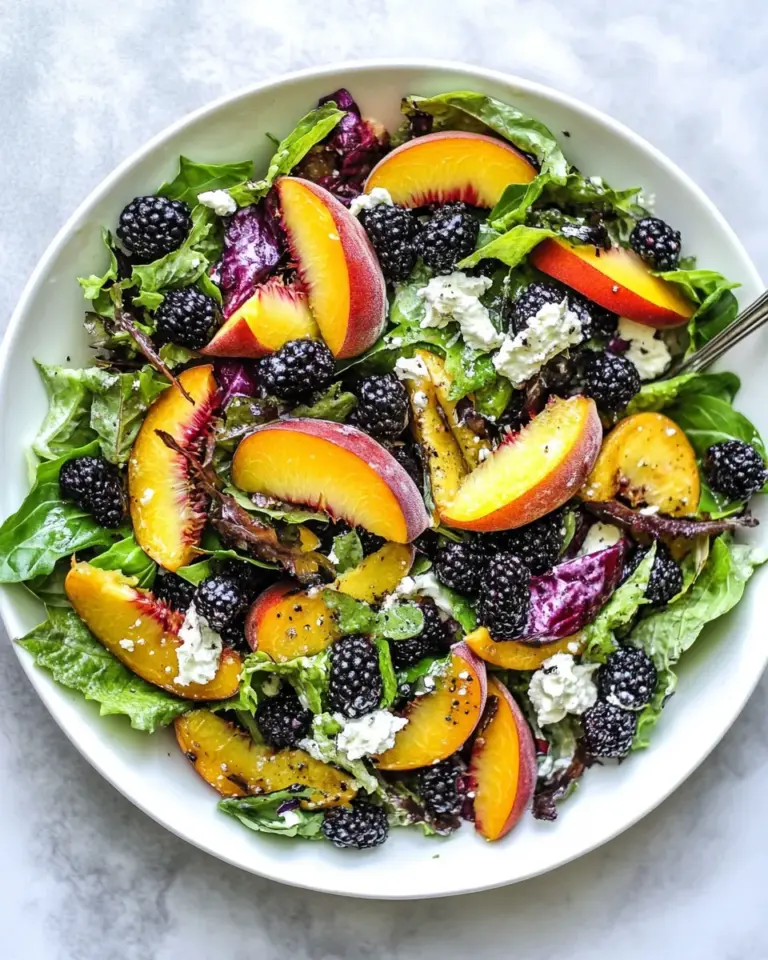 Summer Salad with Peaches and Blackberries