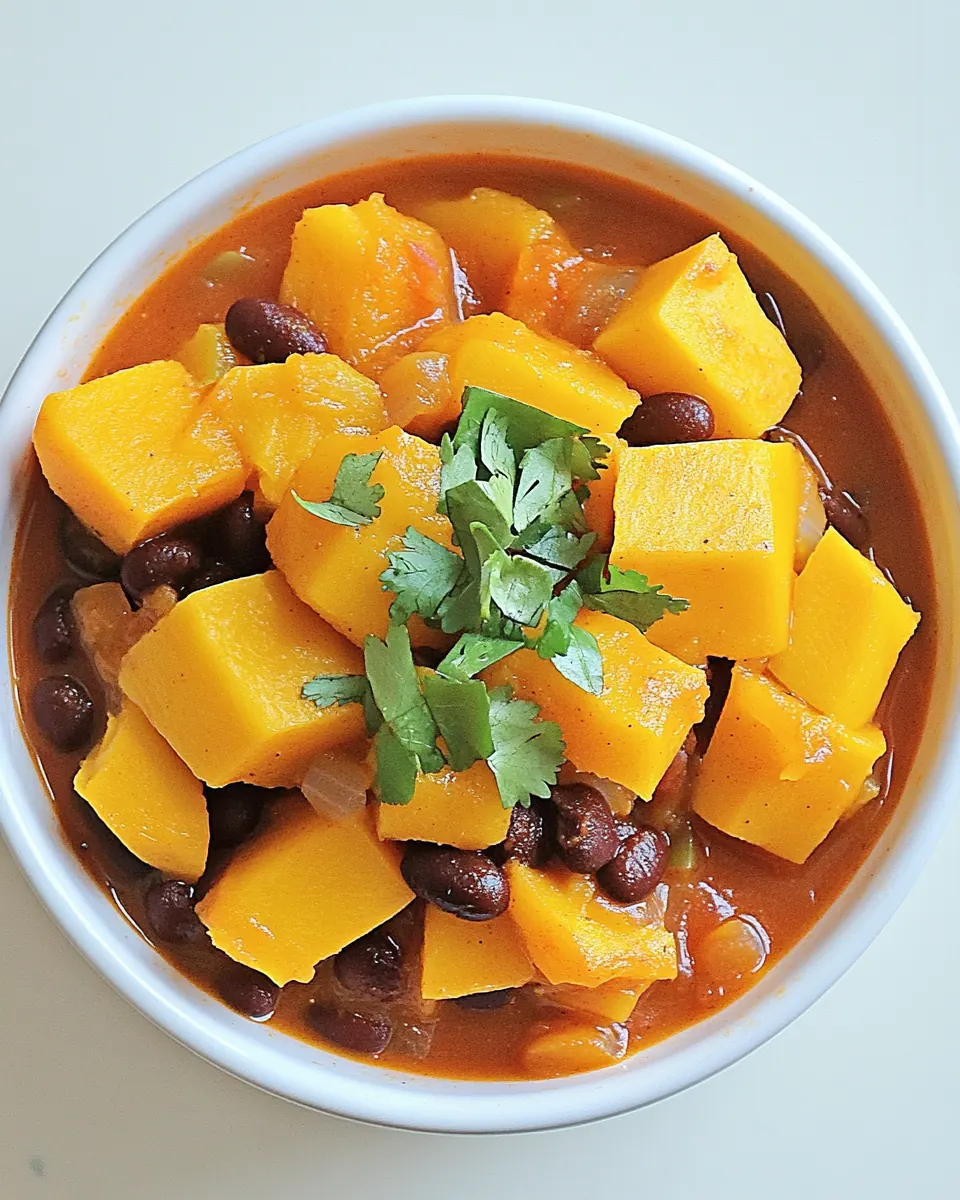 Spicy Sriracha Black Bean and Butternut Squash Chili