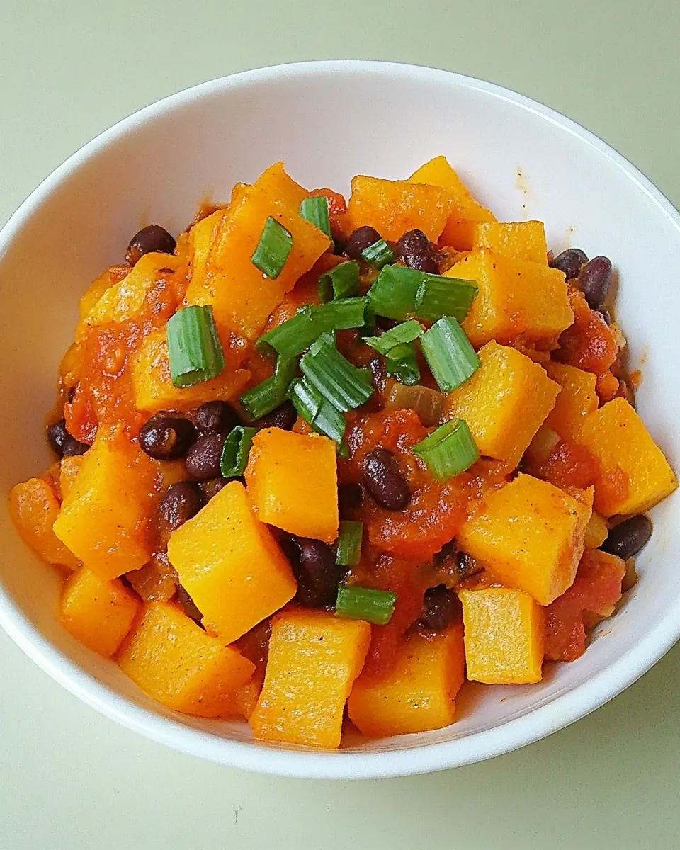 Spicy Sriracha Black Bean and Butternut Squash Chili
