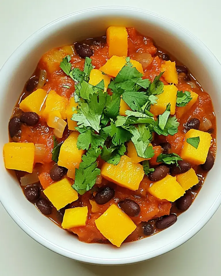 Spicy Sriracha Black Bean and Butternut Squash Chili
