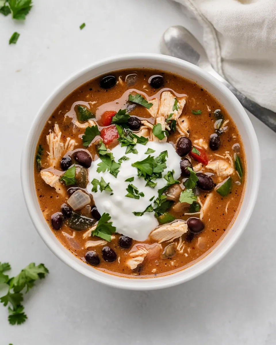 Super Easy Black Bean Chicken Chili