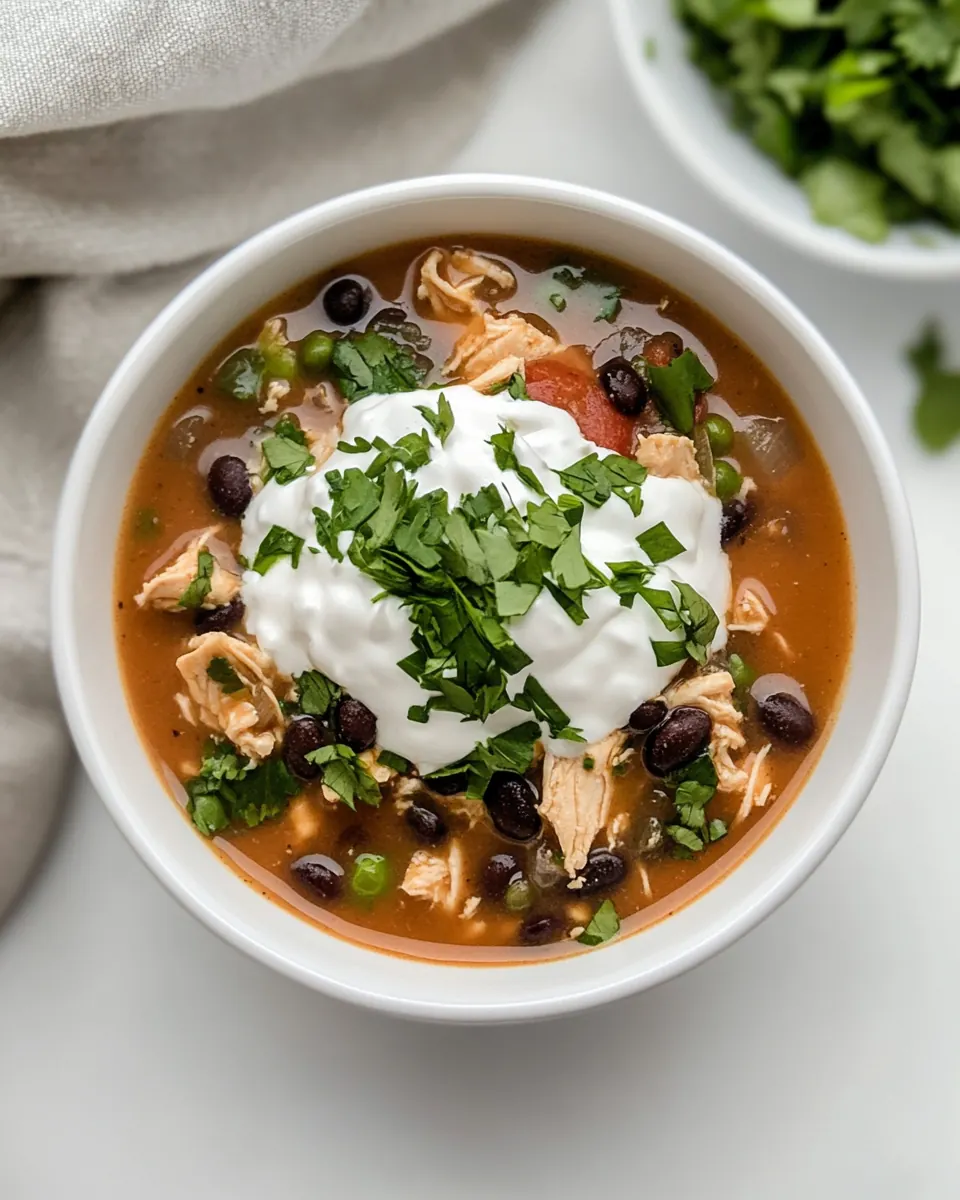 Super Easy Black Bean Chicken Chili