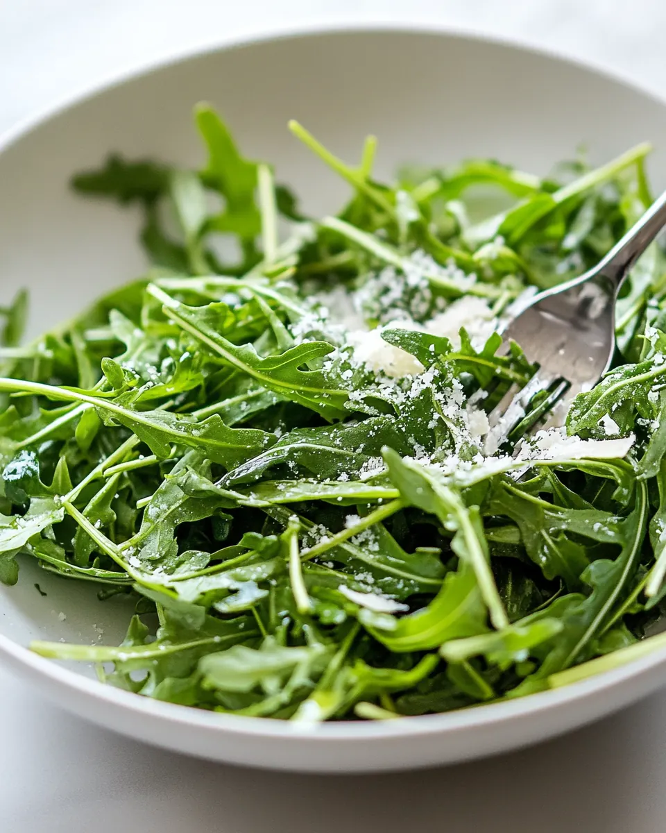 Super Simple Parmesan Arugula Salad