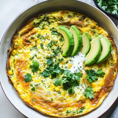 Sweet Corn Frittata with Avocado and Herbs